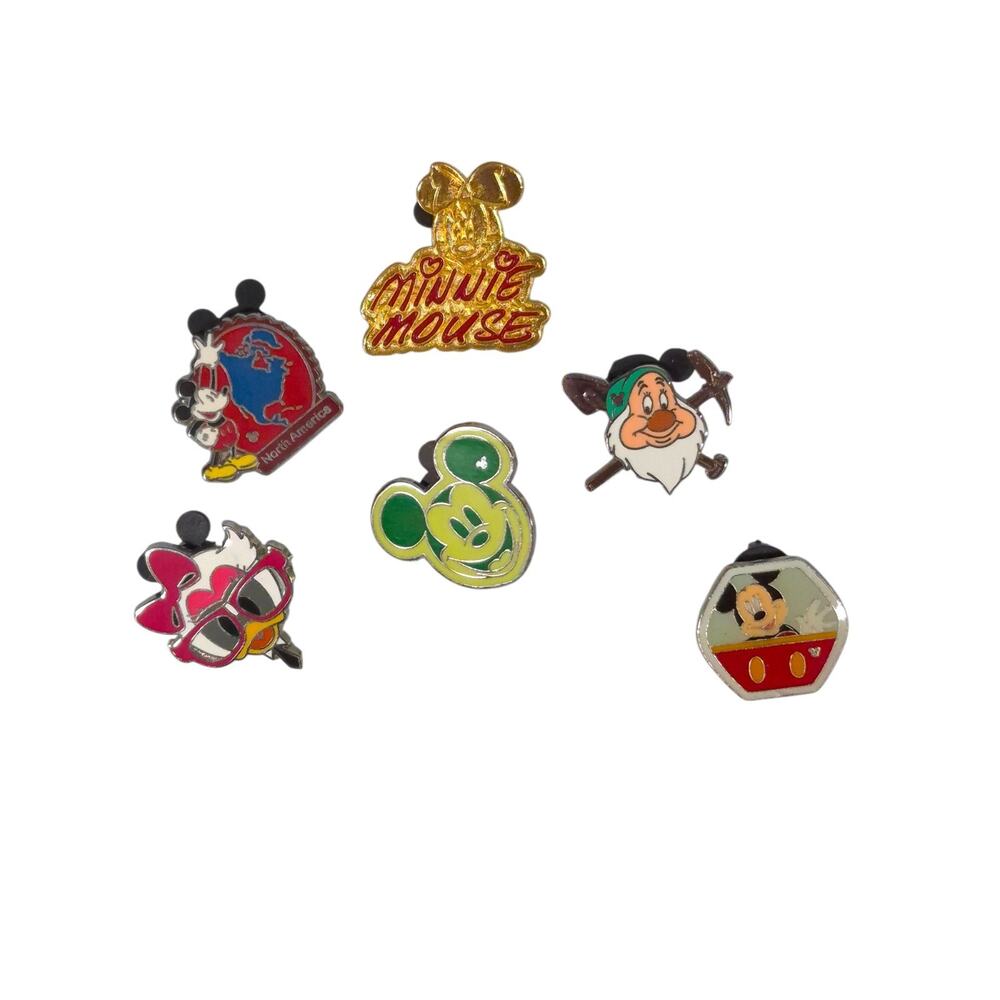 Lot of 6 Disney Trading Pins Mickey Mouse Bashful Daisy Duck Minnie Mouse